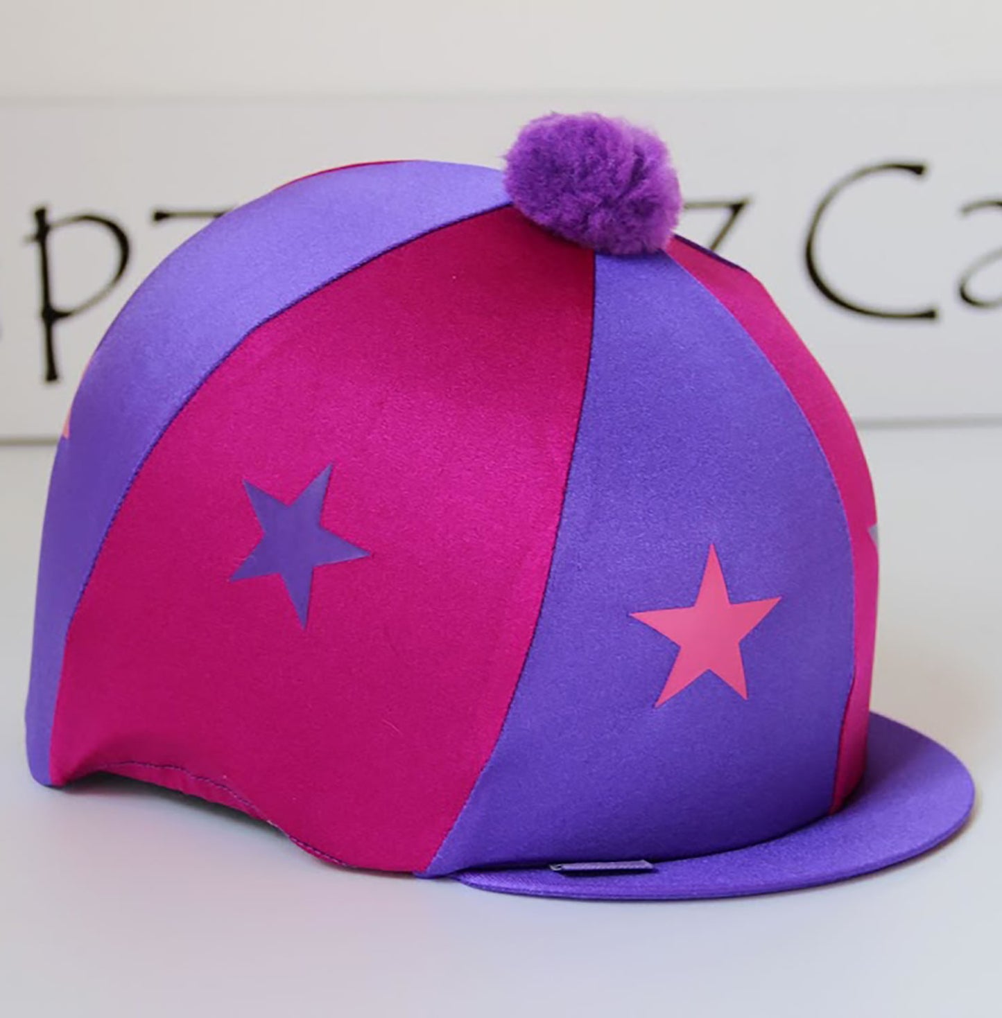 Capz Motif Cap Cover Lycra Starz & Pom Pom