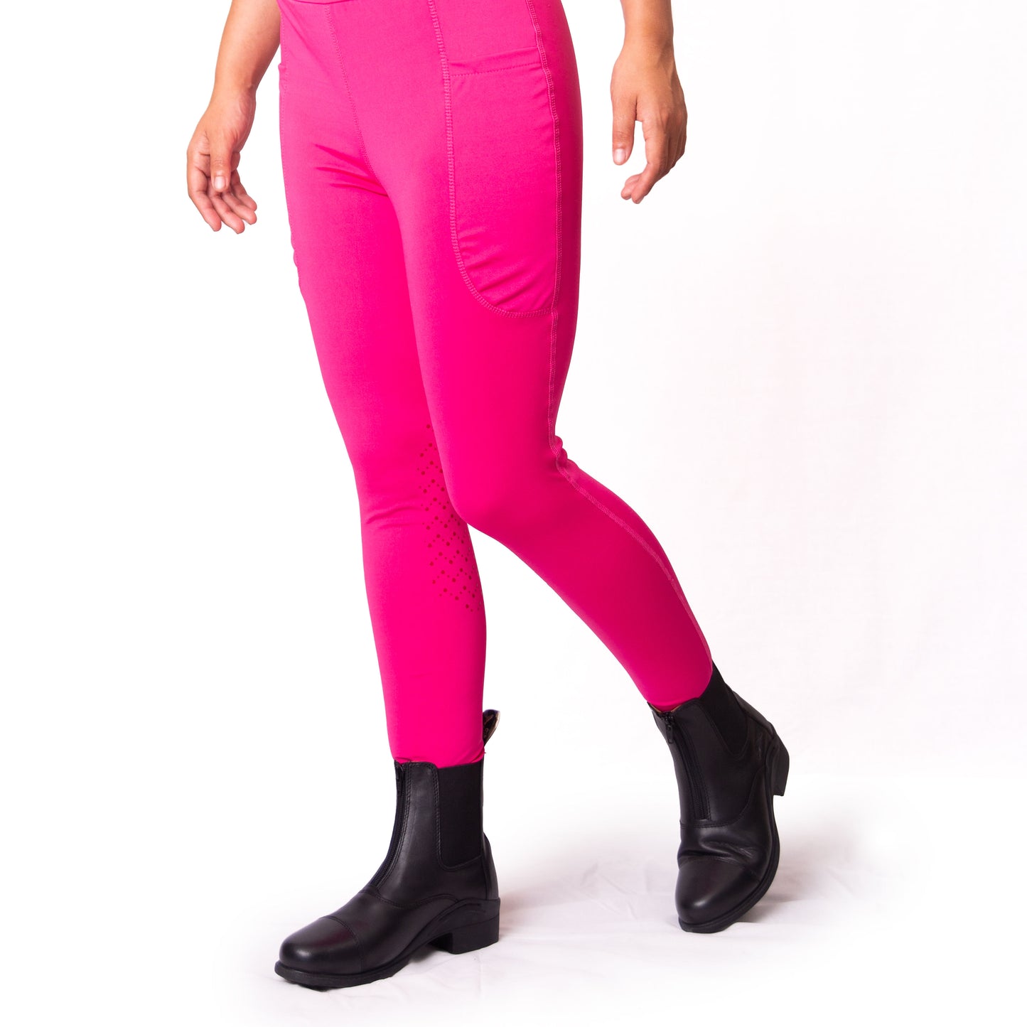 High-Waist Pocket Silicone Knee Tights