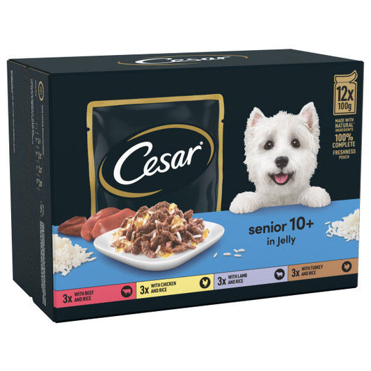 Cesar Deliciously Fresh Senior 10+ Selection in Jelly Pouches