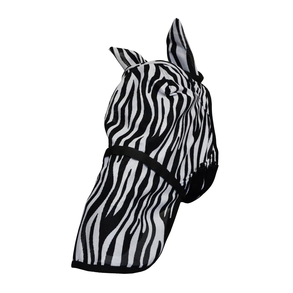 Hy Equestrian Zebra Fly Mask with Ears and Detachable Nose