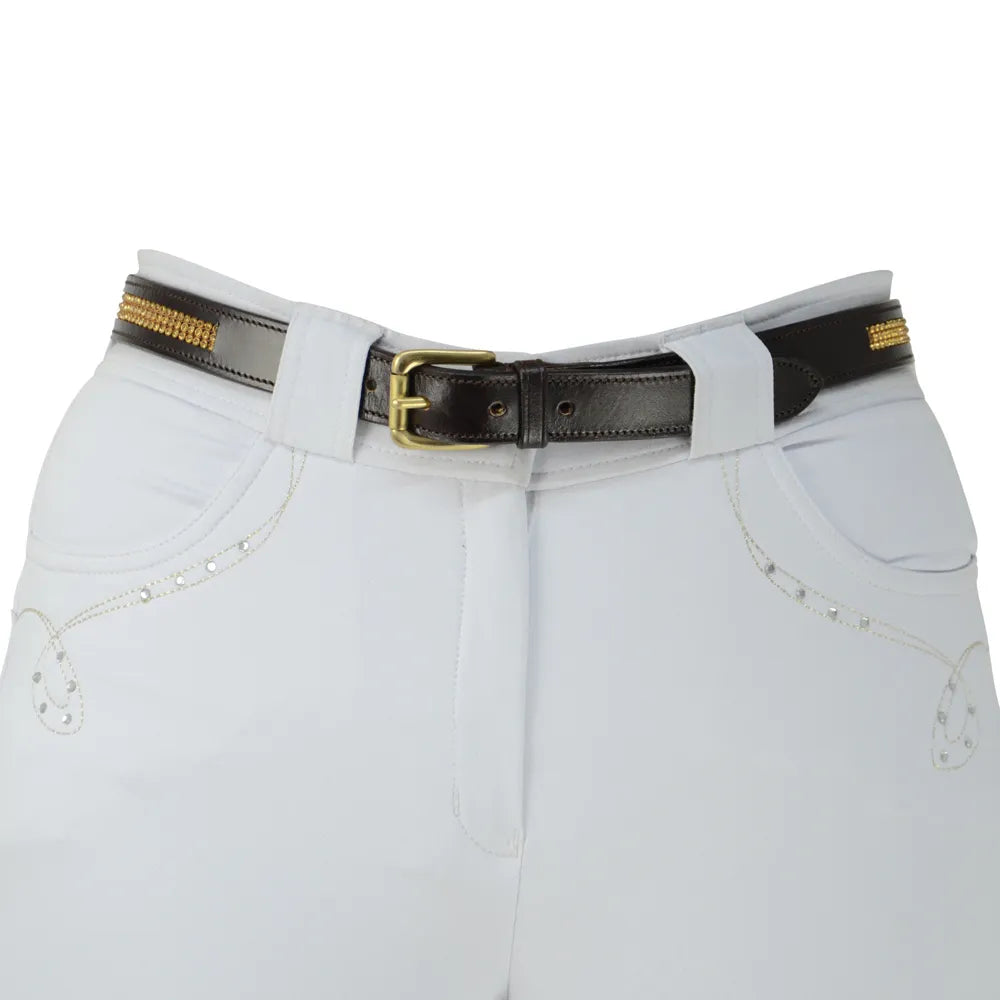 Hy Equestrian Crystal Diamante Leather Belt