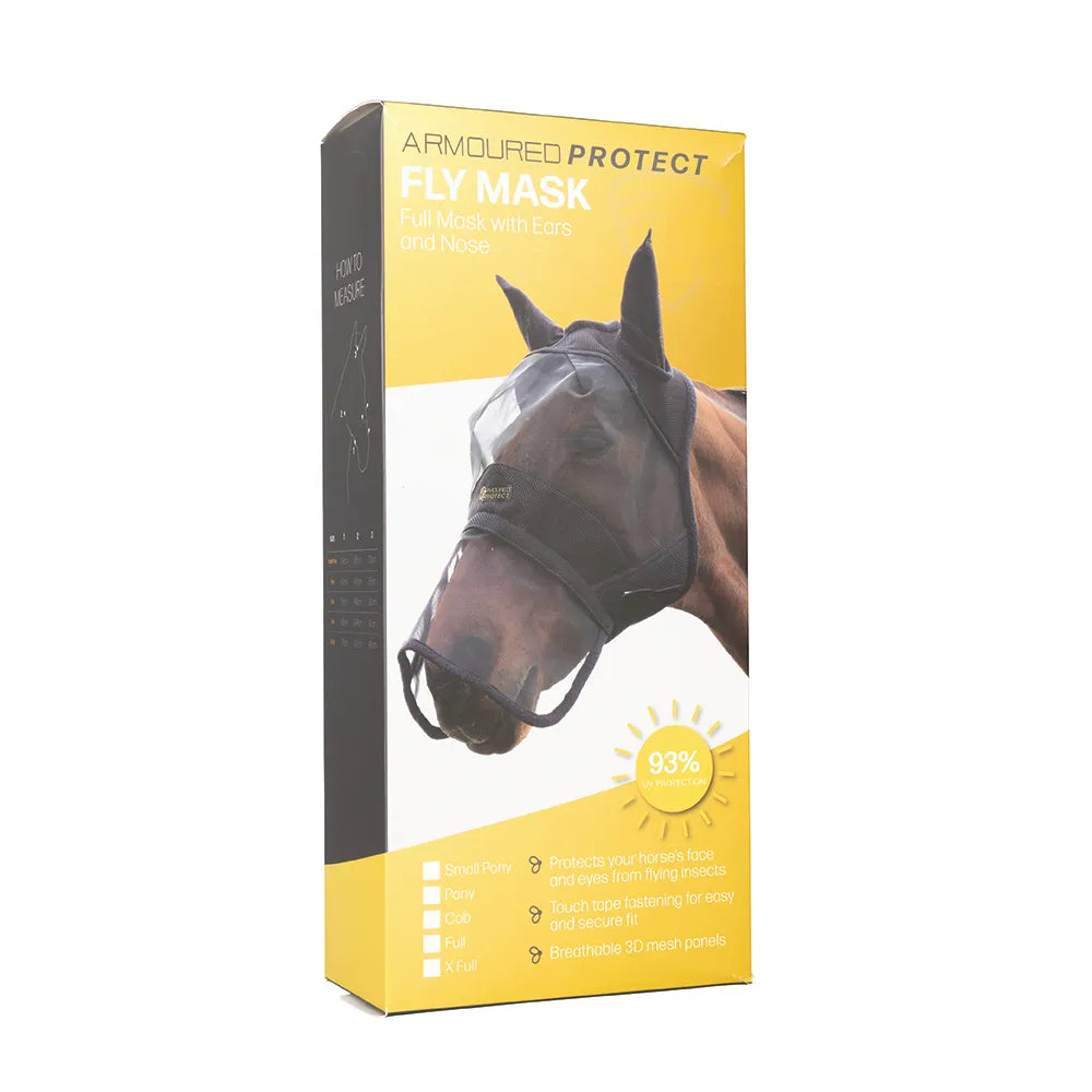 Hy Equestrian Armoured Protect Full Mask with Ears and Nose