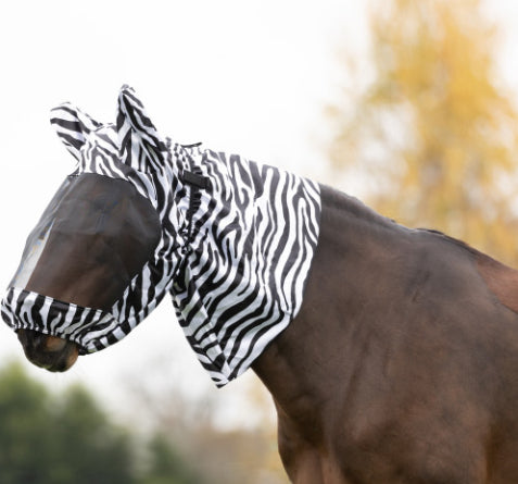 Hy Equestrian Sweet Itch Zebra Fly Mask