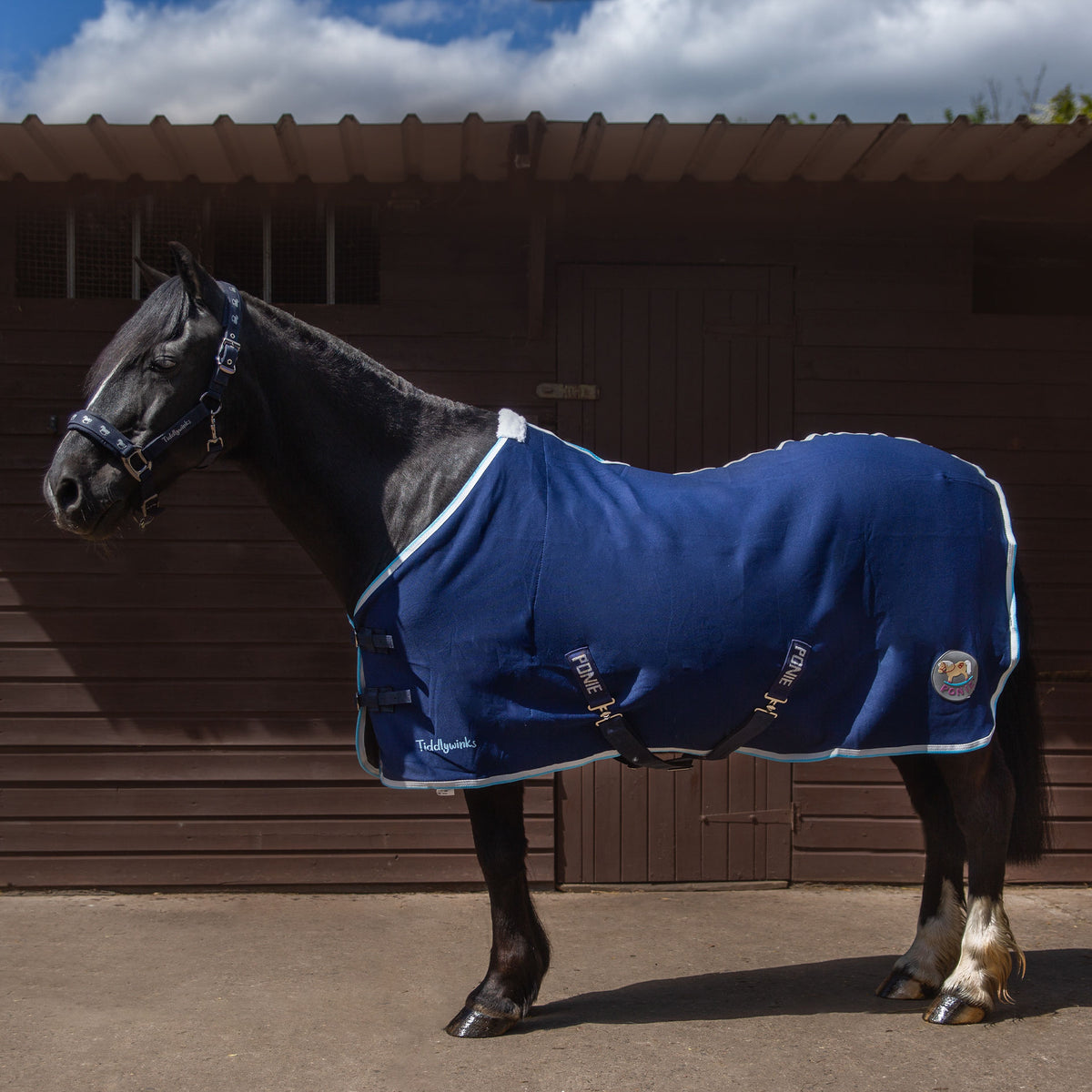 PONIE 'Tiddlywinks' Jersey Cooler Rug Navy