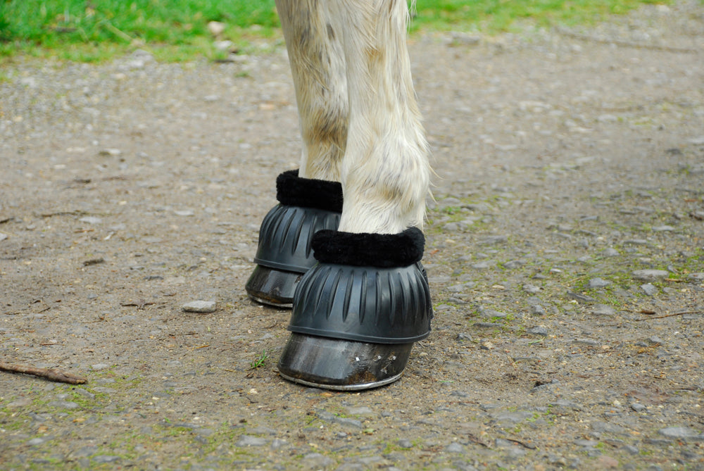 Rhinegold Fleece Trim Flexi Rubber Over Reach Boots