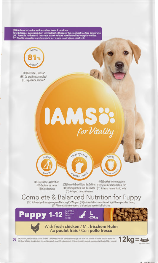 Iams Puppy Vitality Large Breed Chicken