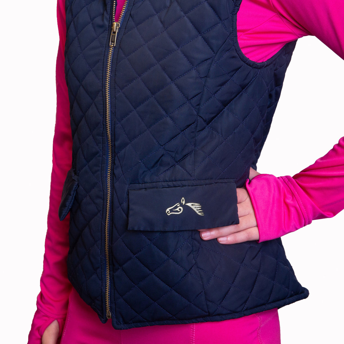 GALLOP Womens Navy Gilet