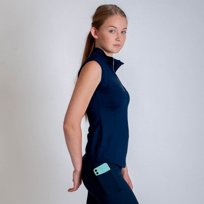 Gallop Sleeveless Zipped Neck Base-Layer