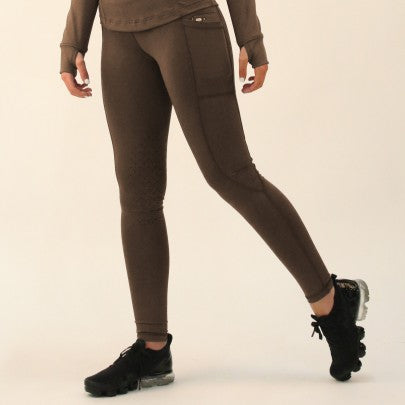 High-Waist Pocket Silicone Knee Tights