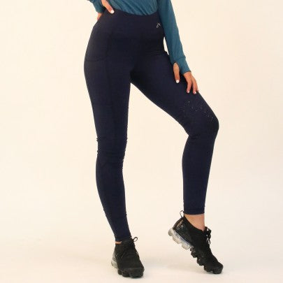 High-Waist Pocket Silicone Knee Tights