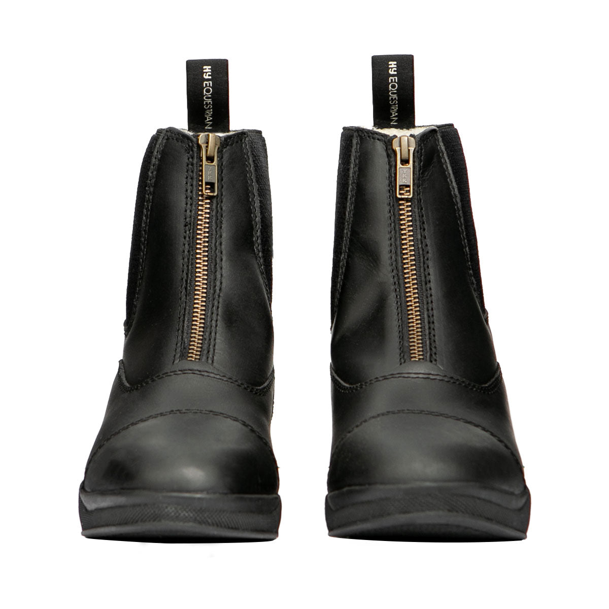 Hy Equestrian Fleece Lined Wax Leather Zip Jodhpur Boot