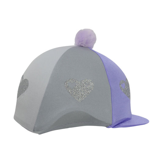 Hy Equestrian Glitter Hearts Hat Cover