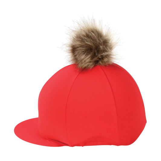 Hy Equestrian Hat Cover with Faux Fur Pom Pom