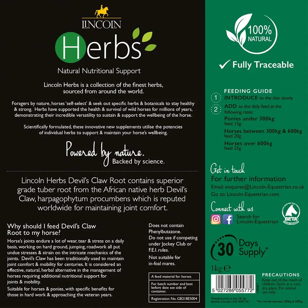 Lincoln Herbs Devil's Claw Root