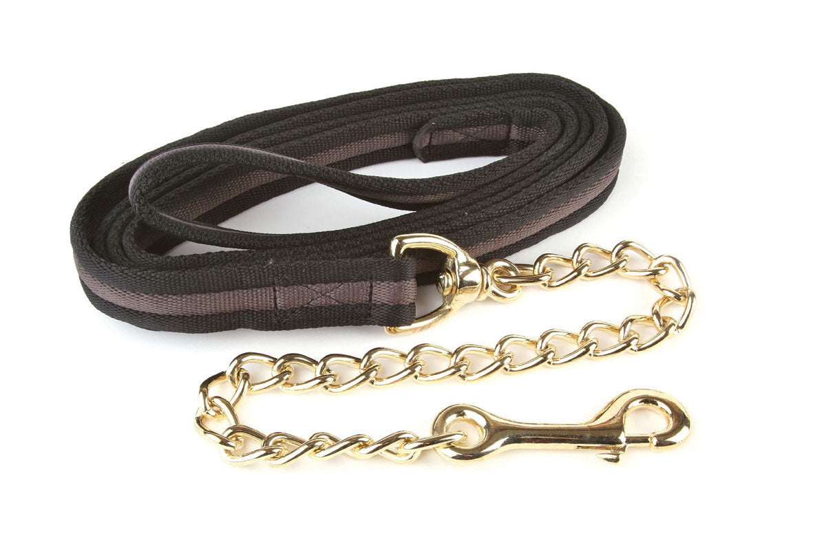 Hy Equestrian Soft Webbing Lead Rein With Chain
