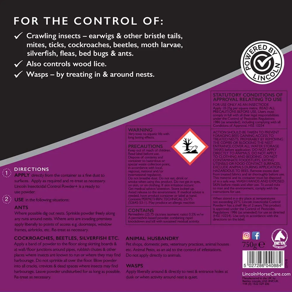 Lincoln Insecticidal Control Powder+