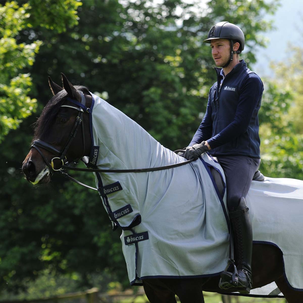 Bucas Buzz-Off Riding Fly Rug Silver