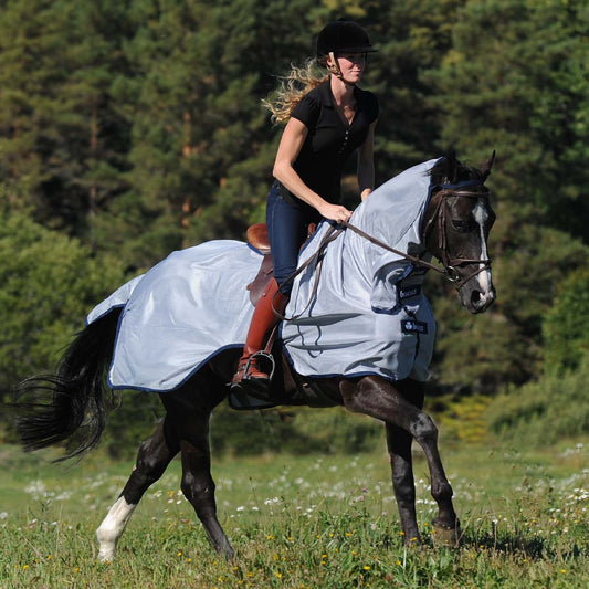 Bucas Buzz-Off Riding Fly Rug Silver