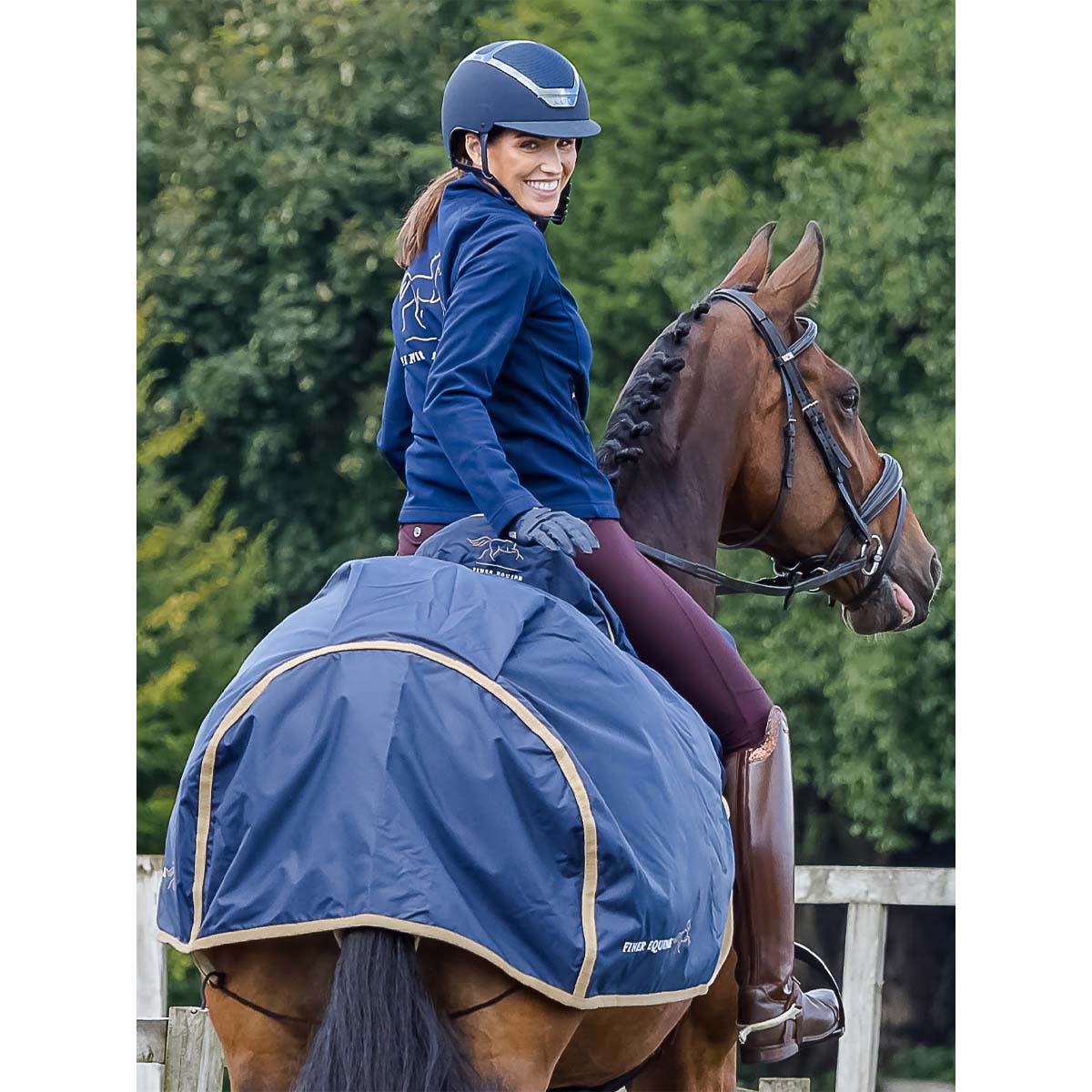 Summer Waterproof Ride On Exercise Sheet Navy Blue Large