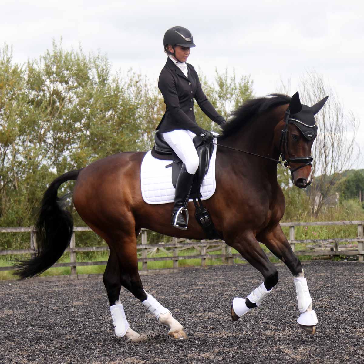 Protechmasta Infrared Airmesh Dressage Saddle Pad White