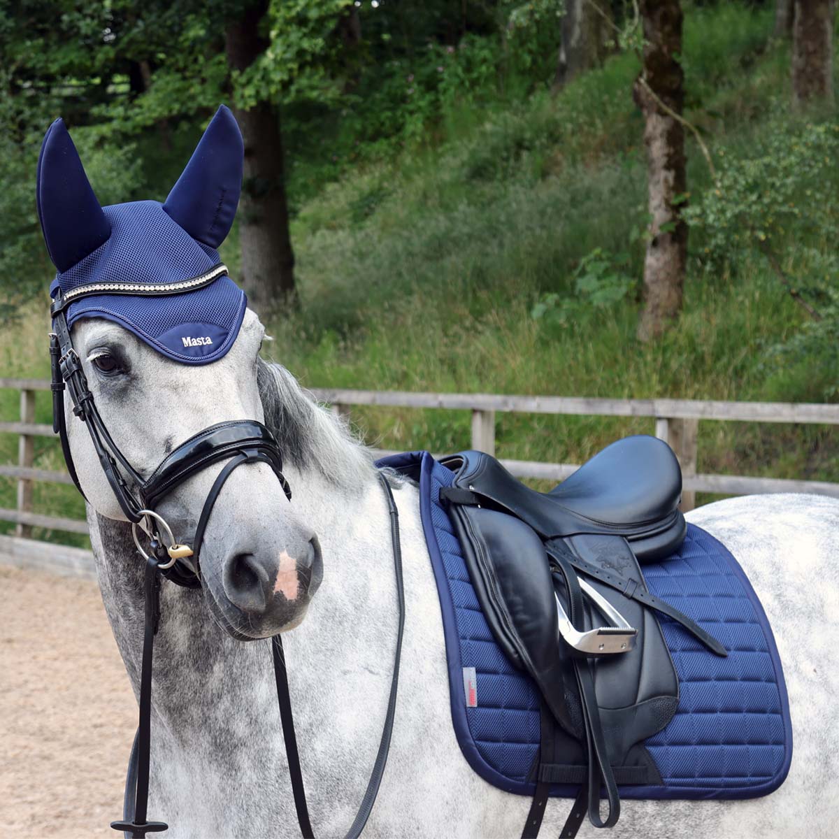 Protechmasta Infrared Airmesh Dressage Saddle Pad Navy Blue