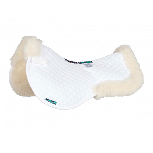 NuuMed HiWither Wool Half Pad With Collars White