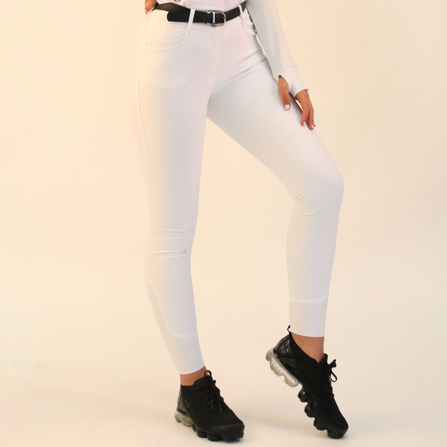 High-Waist Pocket Silicone Knee Tights