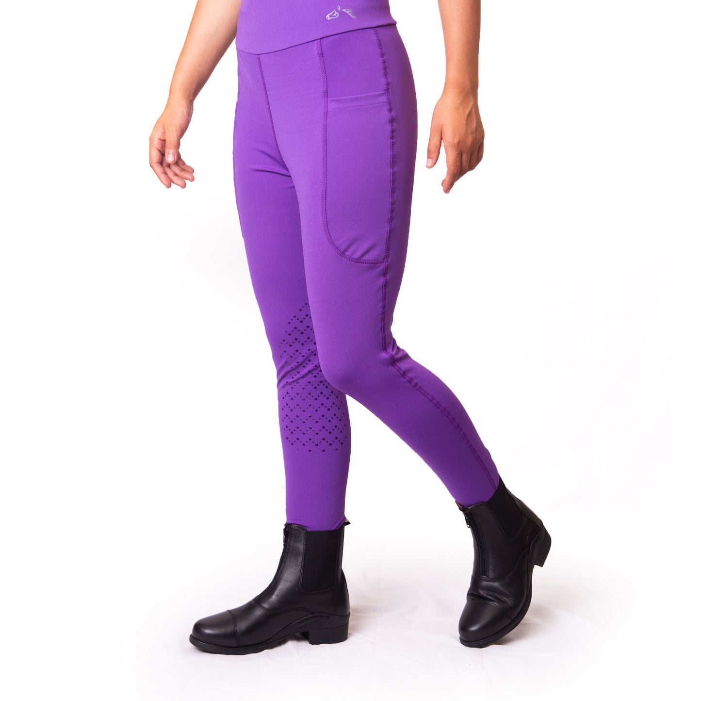High-Waist Pocket Silicone Knee Tights